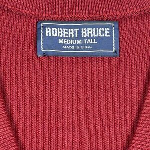 Vintage Robert Bruce Red Sweater Vest Wool USA Union Label‎ Medium-Tall Golf
